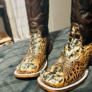 Exotic Brown and Tan Cowboy Boots